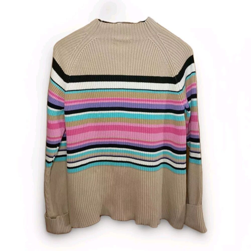 Vintage Studio Works 100% Cotton Made In UK Women's Mock Turtleneck Sweater Sz L